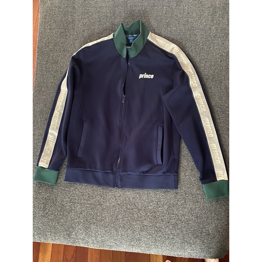 Prince Pickleball Jacket Track Mens Large Blue Tennis Performance Logo Full Zip